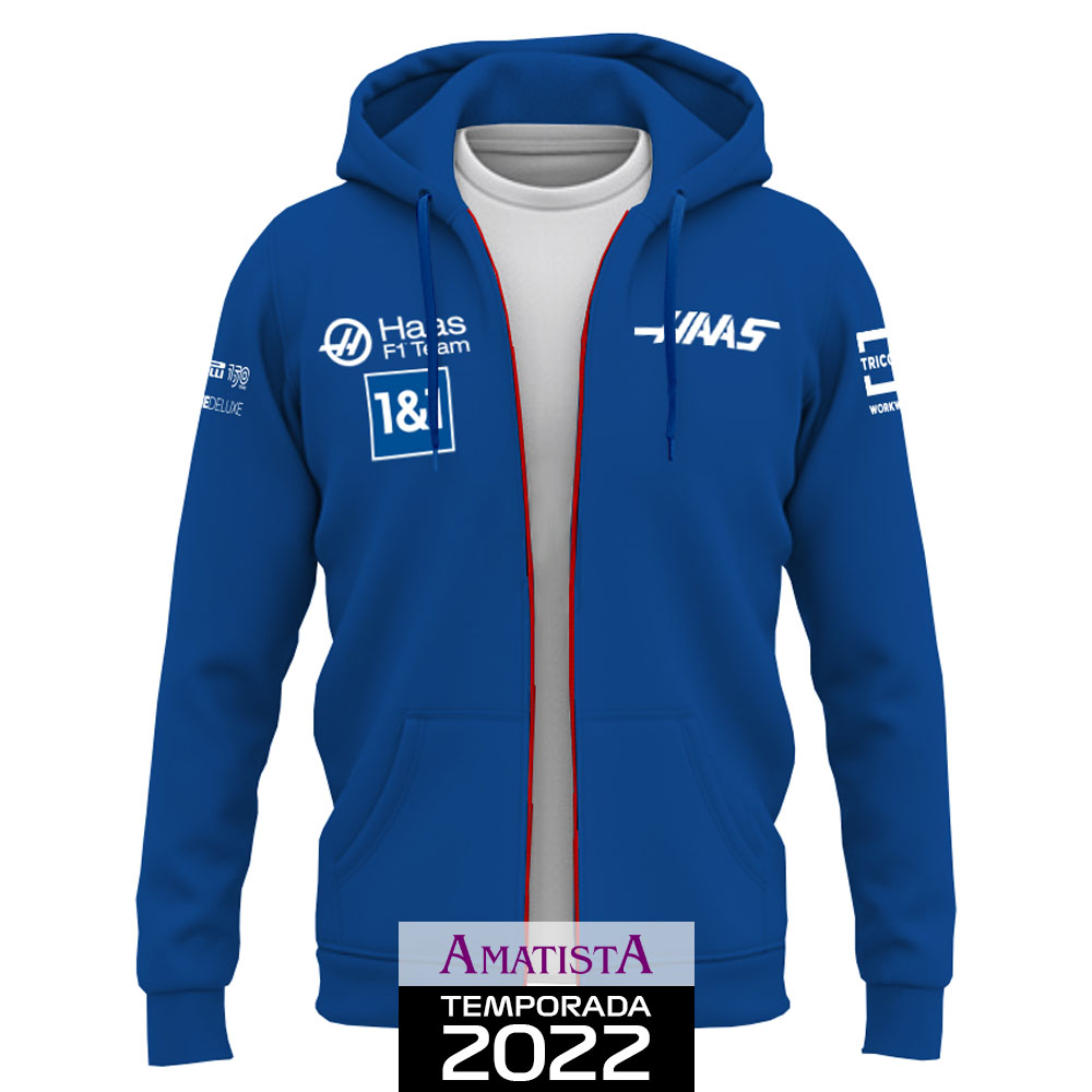 Polerón Haas 2022 (Con cierre y gorro)